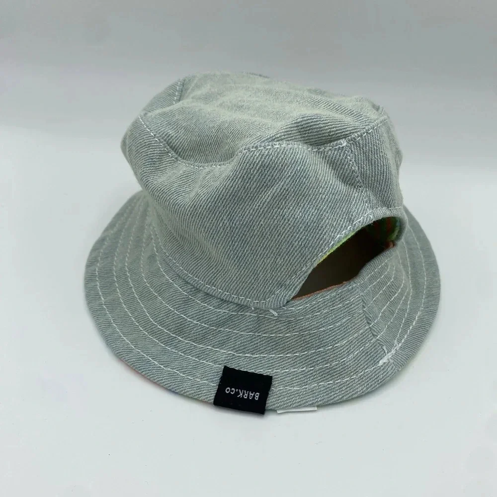 BARK Shop Multicolored Denim Reversible Dog Puppy Bucket Hat